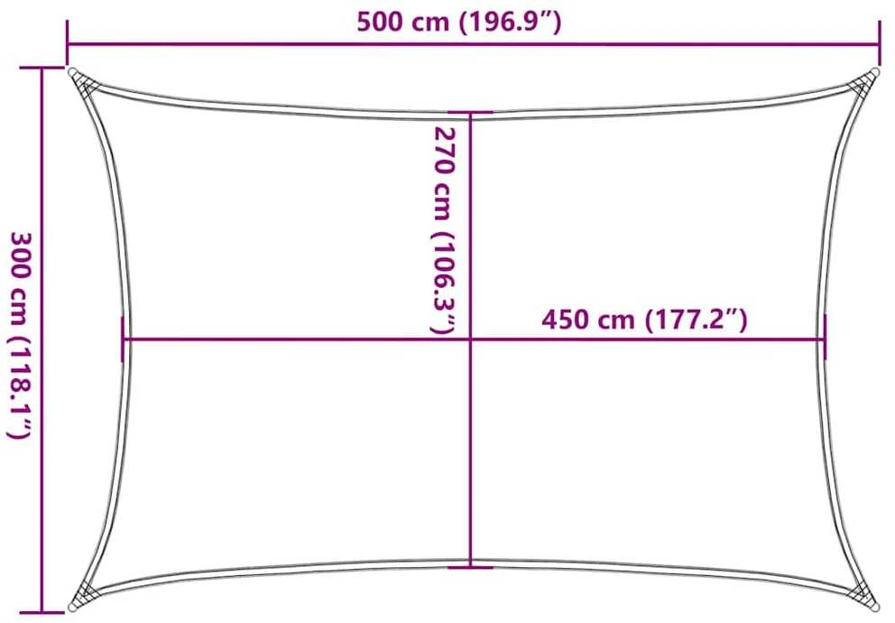 Uždanga nuo saulės, taupe spalvos, 3x5m, HDPE, 160g/m²
