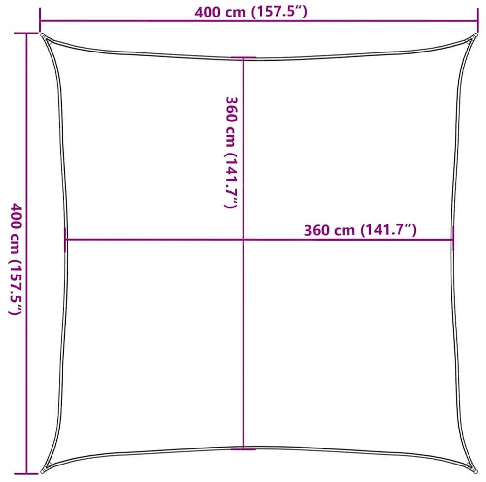 Uždanga nuo saulės, taupe spalvos, 4x4m, HDPE, 160g/m²