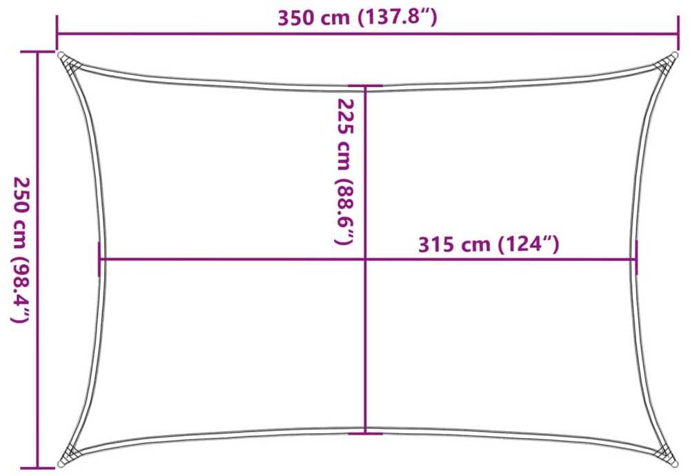 Uždanga nuo saulės, terakota spalvos, 2,5x3,5m, HDPE, 160g/m²
