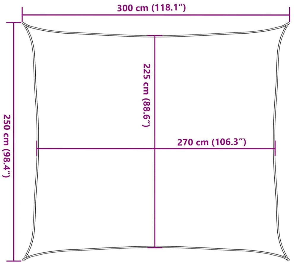 Uždanga nuo saulės, terakota spalvos, 2,5x3m, HDPE, 160g/m²