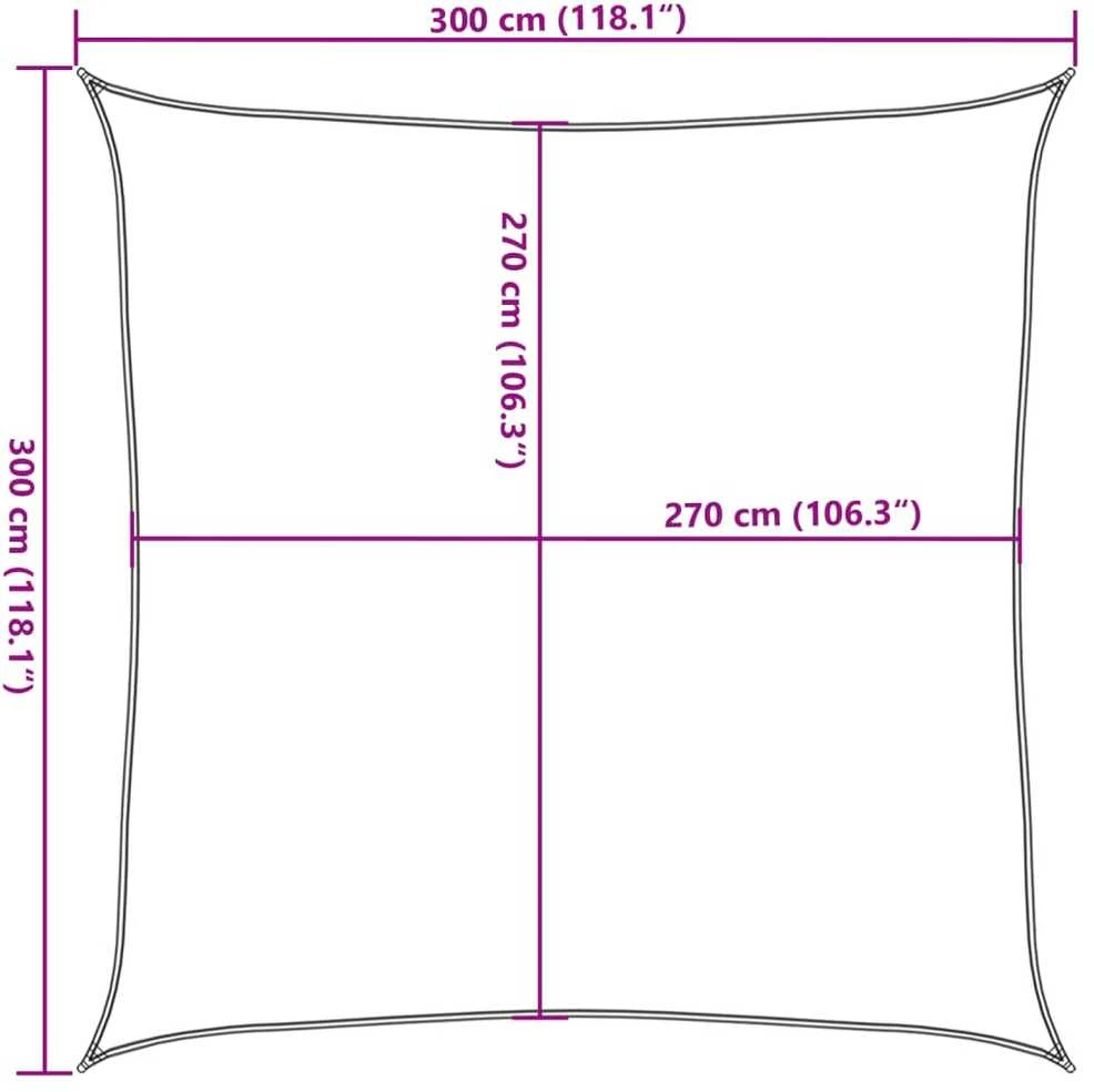 Uždanga nuo saulės, terakota spalvos, 3x3m, HDPE, 160g/m²