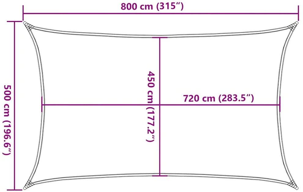 Uždanga nuo saulės, terakota spalvos, 5x8m, HDPE, 160g/m²