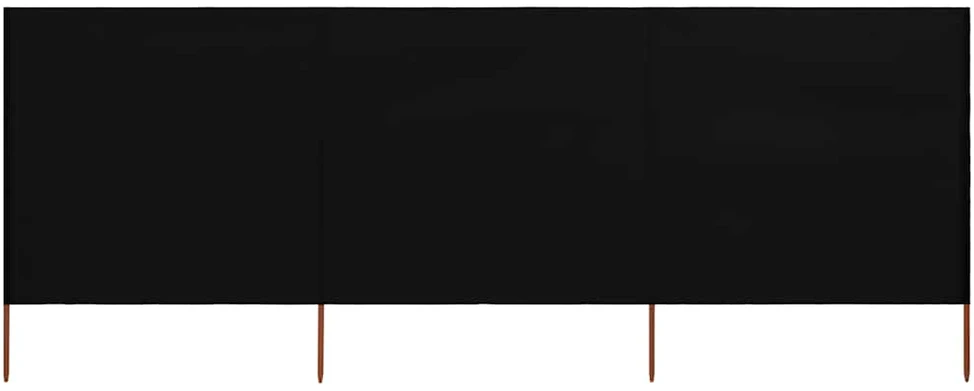 Uždanga nuo vėjo, 3 plokštės, juoda, 400x120cm, audinys