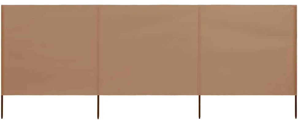 Uždanga nuo vėjo, 3 plokštės, taupe spalvos, 400x80cm, audinys