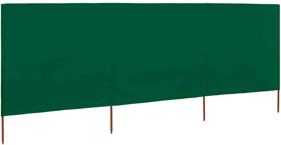Uždanga nuo vėjo, 3 plokštės, žalios spalvos, 400x80cm, audinys