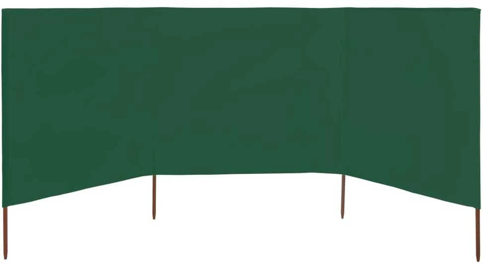 Uždanga nuo vėjo, 3 plokštės, žalios spalvos, 400x80cm, audinys