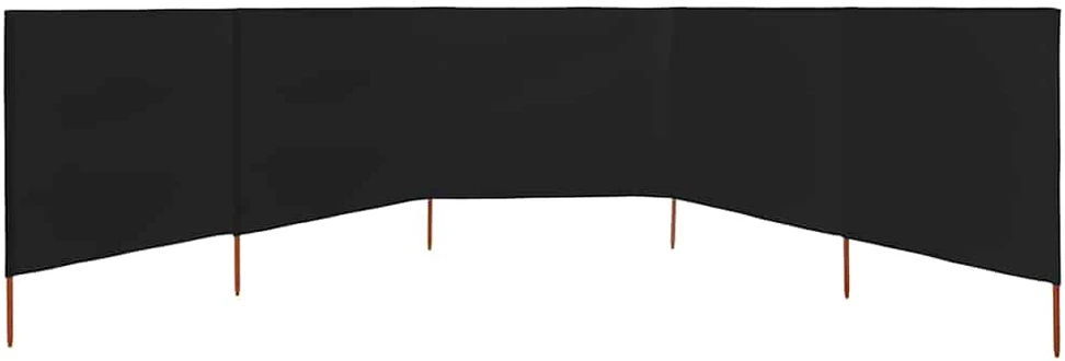 Uždanga nuo vėjo, 5 plokštės, juoda, 600x160cm, audinys