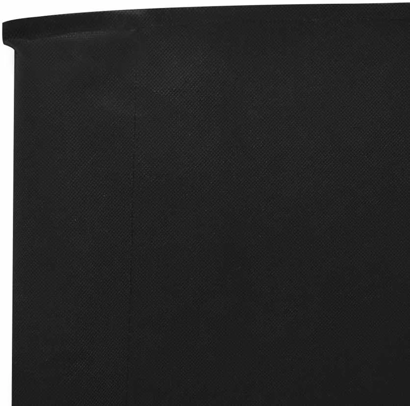 Uždanga nuo vėjo, 5 plokštės, juoda, 600x160cm, audinys