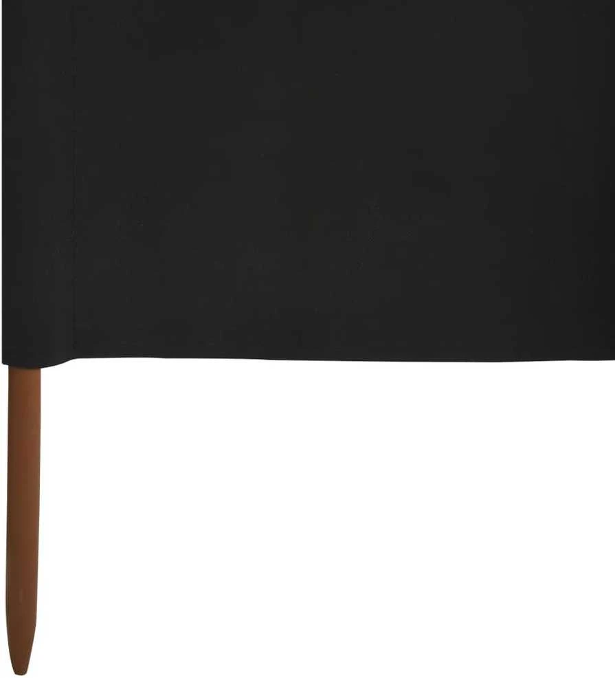 Uždanga nuo vėjo, 5 plokštės, juoda, 600x160cm, audinys