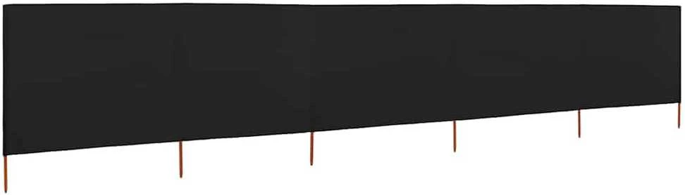Uždanga nuo vėjo, 5 plokštės, juoda, 600x160cm, audinys