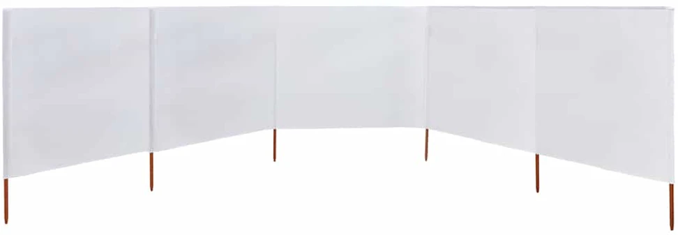 Uždanga nuo vėjo, 5 plokštės, smėlio balta, 600x120cm, audinys