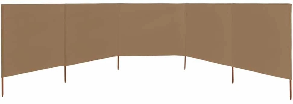 Uždanga nuo vėjo, 5 plokštės, taupe spalvos, 600x120cm, audinys