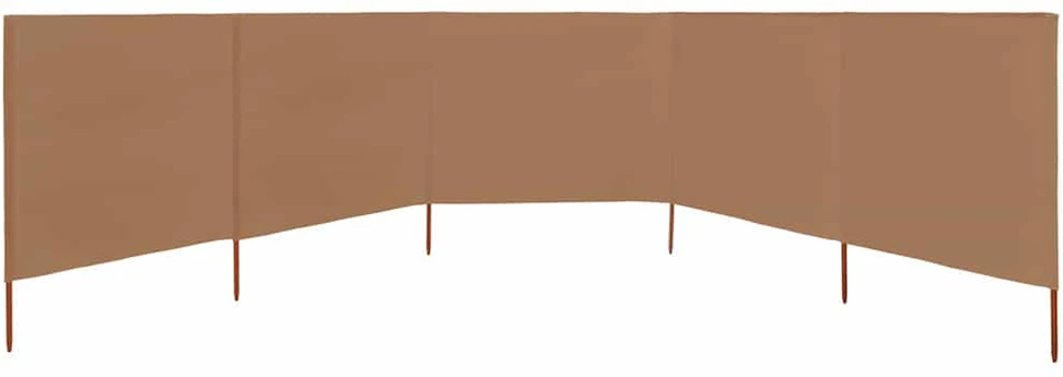 Uždanga nuo vėjo, 5 plokštės, taupe spalvos, 600x120cm, audinys