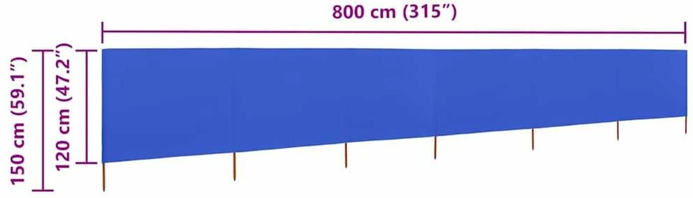 Uždanga nuo vėjo, 6 plokštės, žydra, 800x120cm, audinys