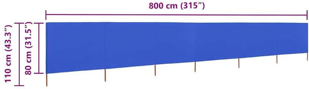 Uždanga nuo vėjo, 6 plokštės, žydra, 800x80cm, audinys