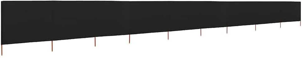 Uždanga nuo vėjo, 9 plokštės, juoda, 1200x80cm, audinys