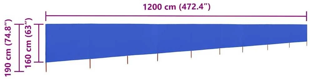 Uždanga nuo vėjo, 9 plokštės, žydra, 1200x160cm, audinys