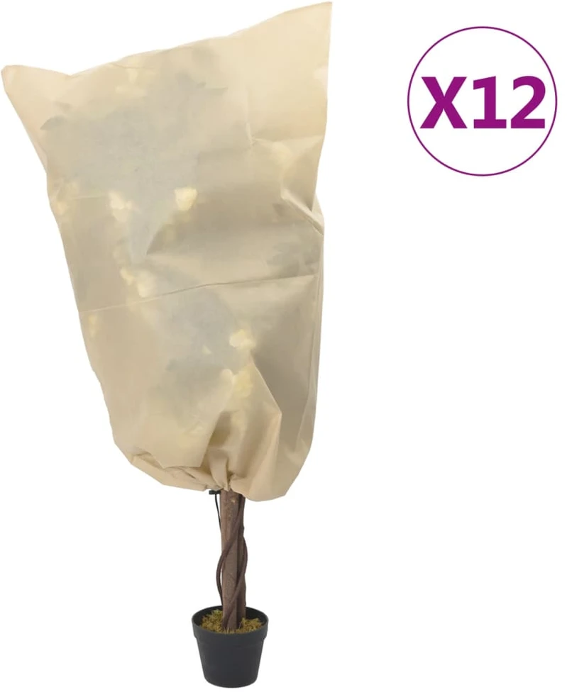 Uždangalai augalams su virvutėmis, 12vnt., 0,8x0,8m, 70g/m²
