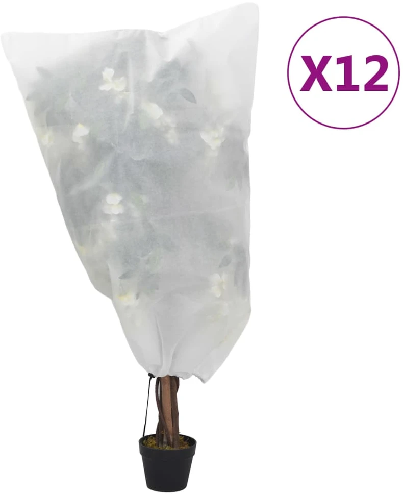 Uždangalai augalams su virvutėmis, 12vnt., 0,8x1m, 70g/m²