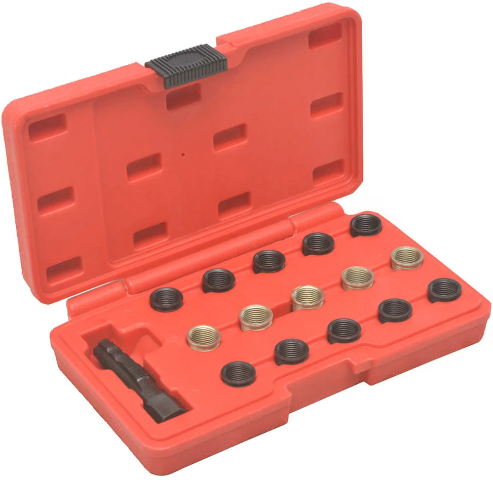 Uždegimo žvakės sriegių taisymo rinkinys, 16 dalių, M14x1,25