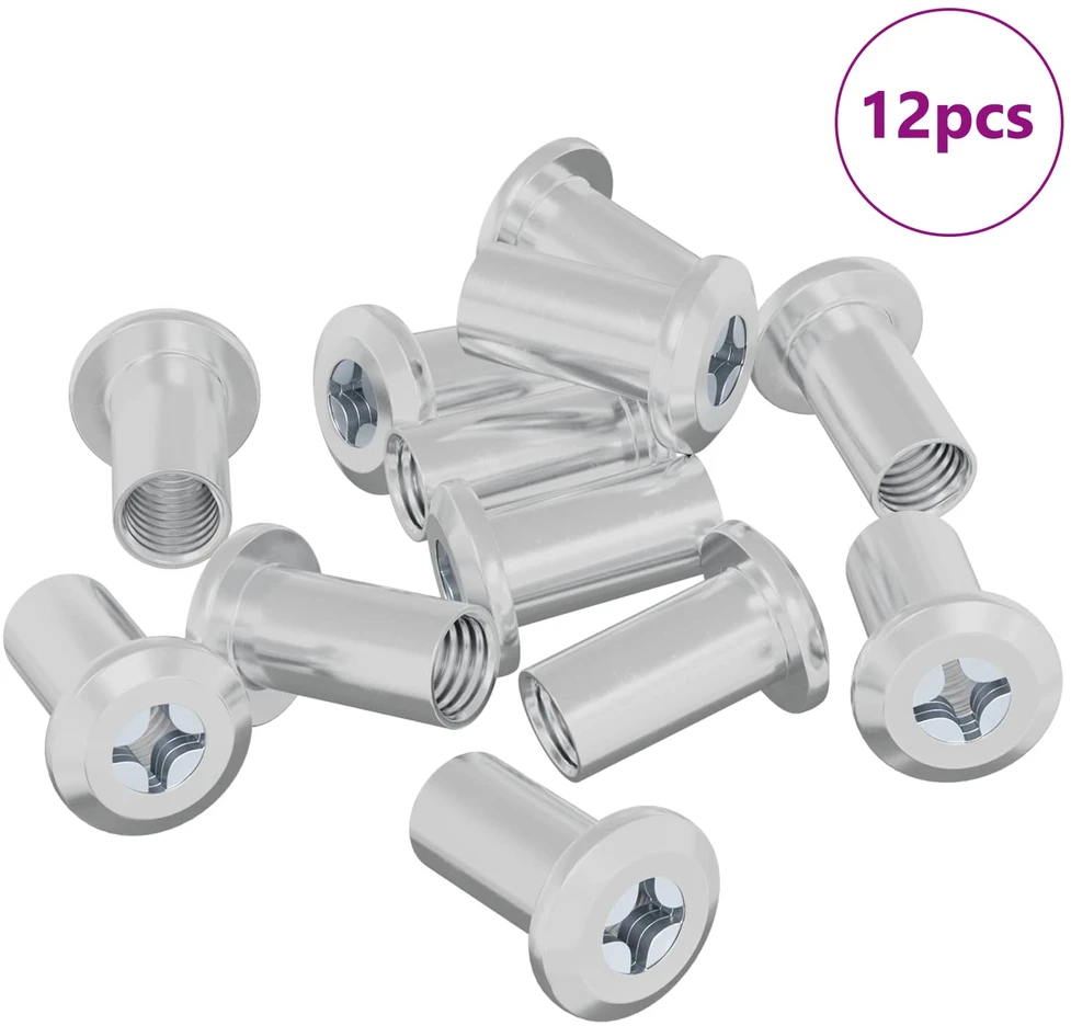 Užrakto veržlė 12 vnt. Nikelio M6 x 15 mm Plienas