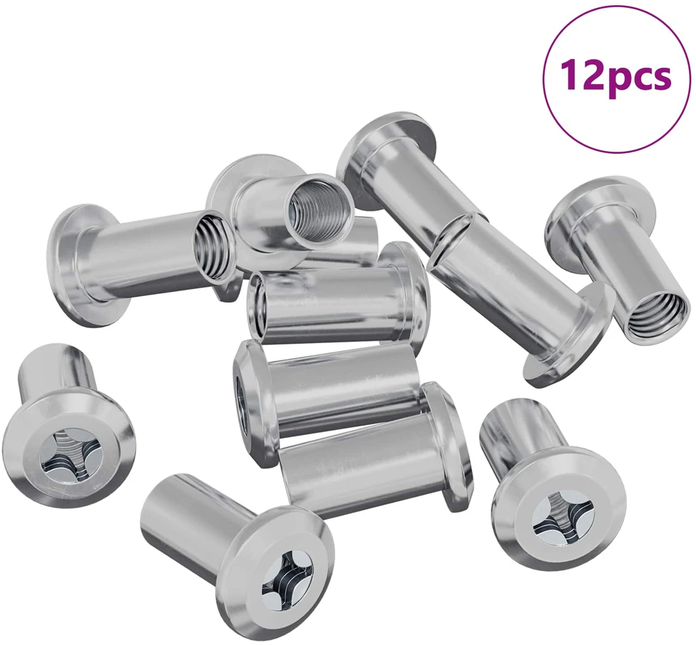 Užrakto veržlė 12 vnt. Nikelio M6 x 25 mm Plienas