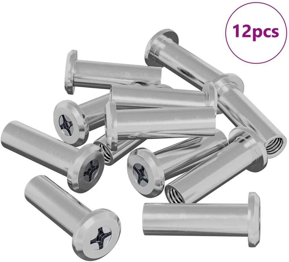 Užrakto veržlė 12 vnt. Sidabro M6 x 25 mm Plienas