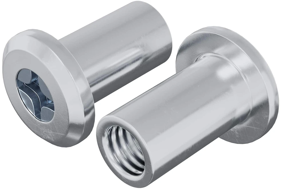 Užrakto veržlė 2 vnt. Sidabro M6 x 15 mm Plienas