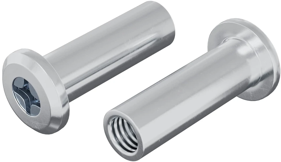 Užrakto veržlė 2 vnt. Sidabro M6 x 25 mm Plienas
