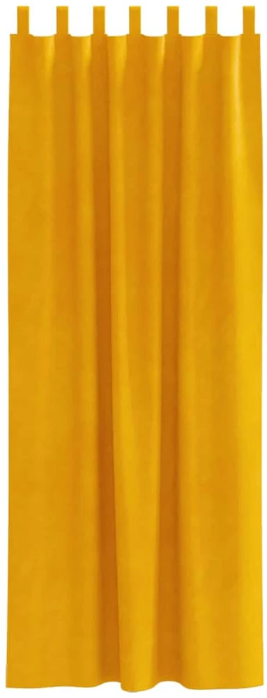 Užuolaidos 2 vnt. Garstyčių geltona 140 x 260 cm Aksomas