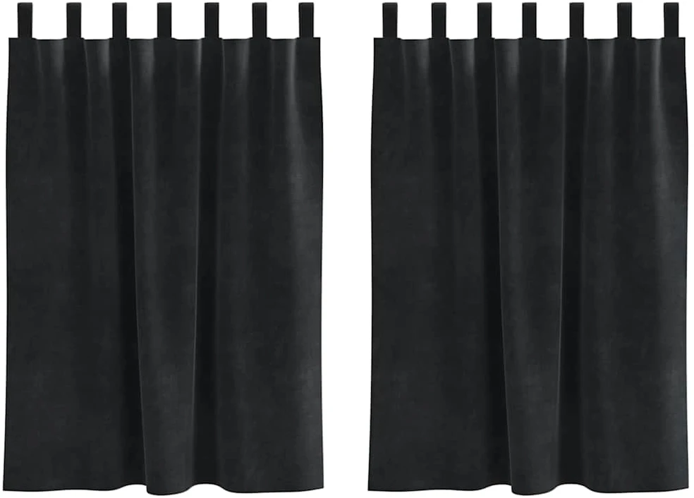 Užuolaidos 2 vnt. Juoda 140 x 140 cm Aksomas