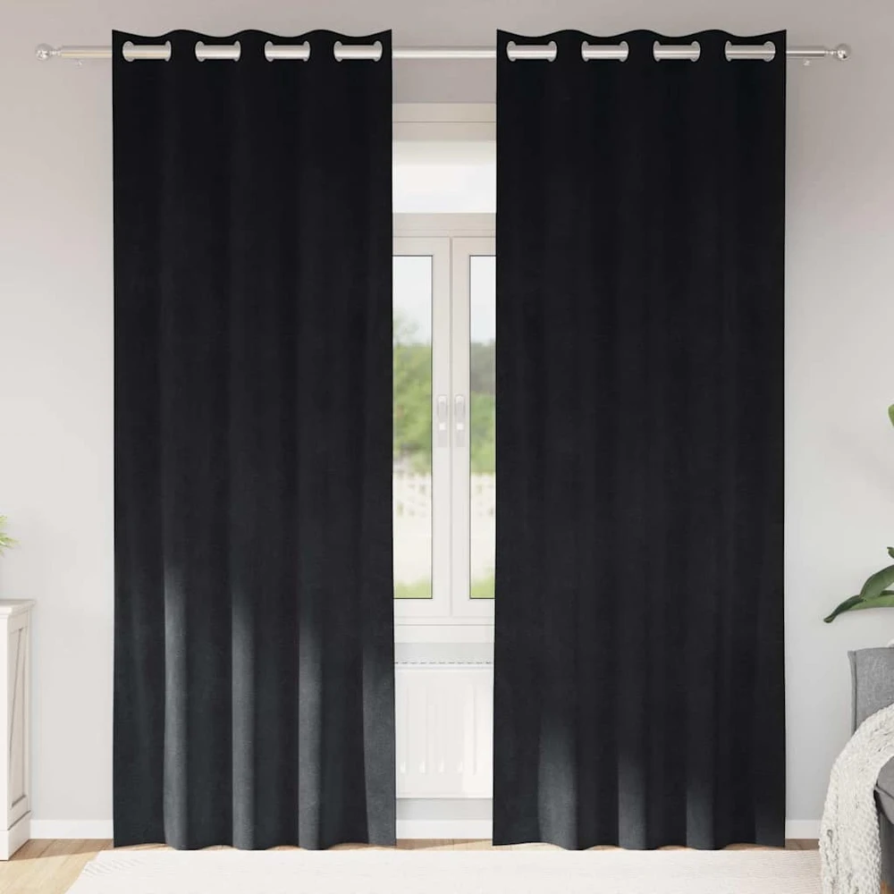 Užuolaidos 2 vnt. Juoda 140 x 245 cm Aksomas
