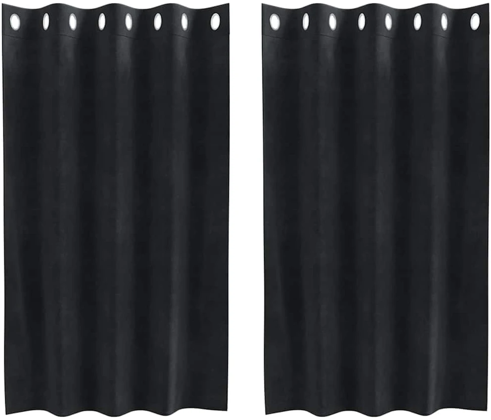 Užuolaidos 2 vnt. Juoda 140 x 140 cm Aksomas