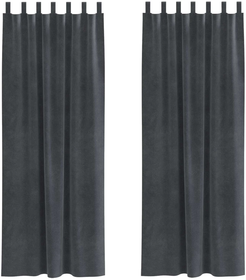 Užuolaidos 2 vnt. Šviesiai pilka 140 x 260 cm Aksomas