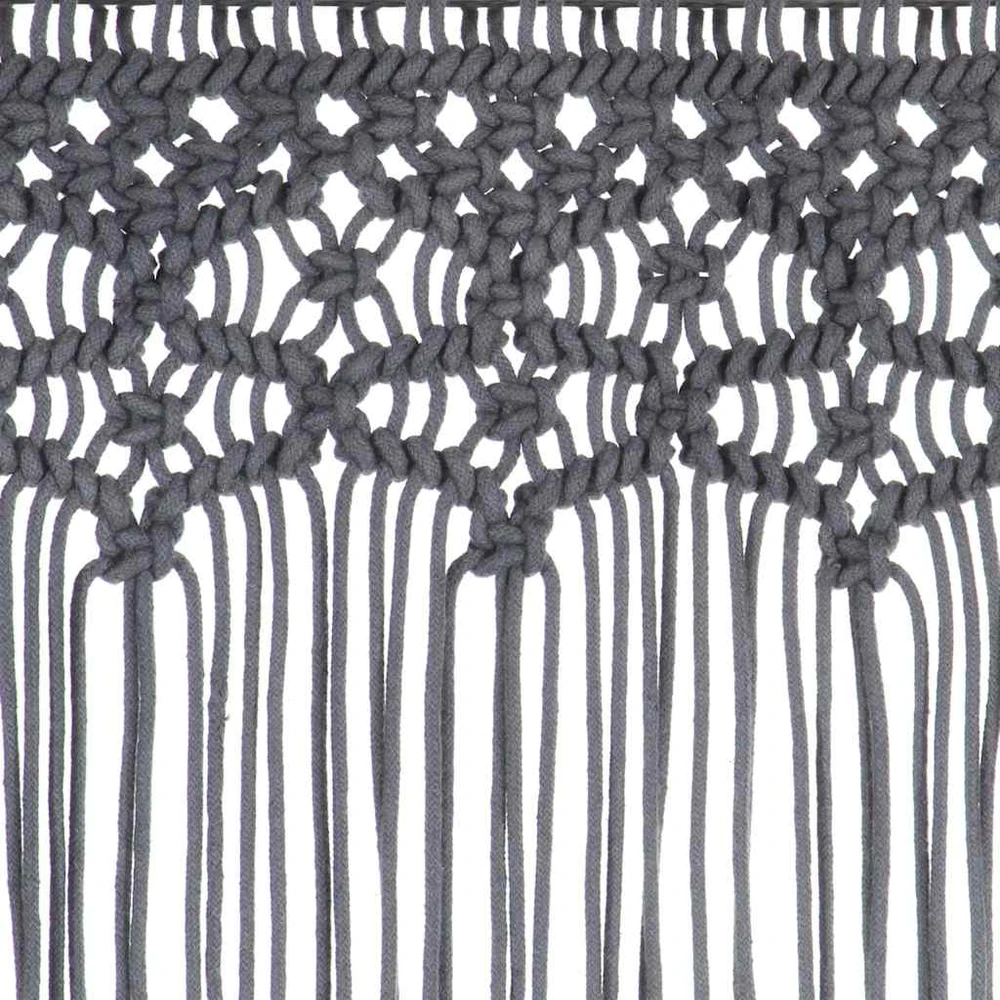 Užuolaida, antracito, 140x240cm, medvilnė, makrame stiliaus