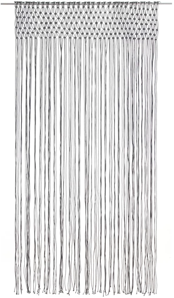 Užuolaida, antracito, 140x240cm, medvilnė, makrame stilius