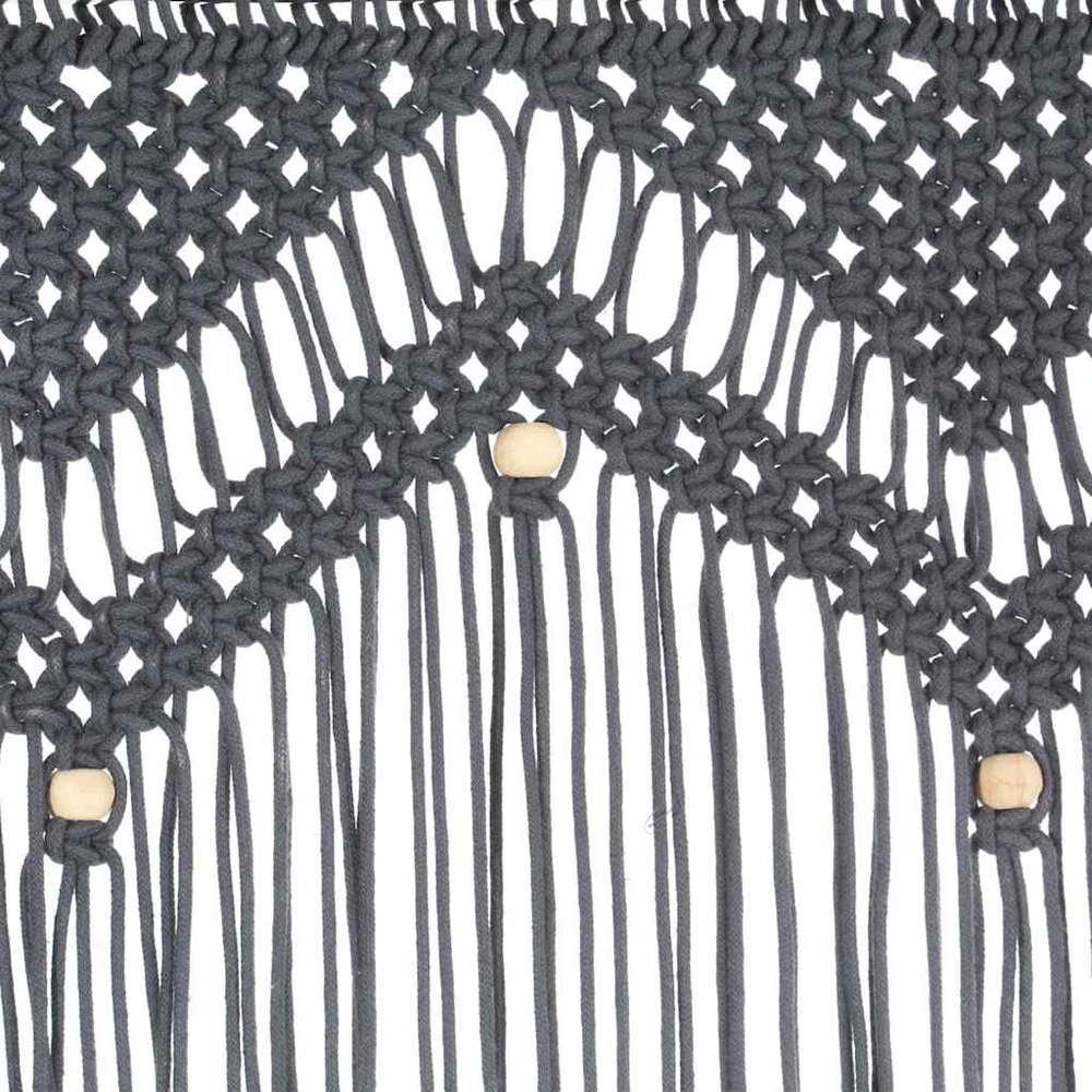 Užuolaida, antracito, 140x240cm, medvilnė, makrame stilius