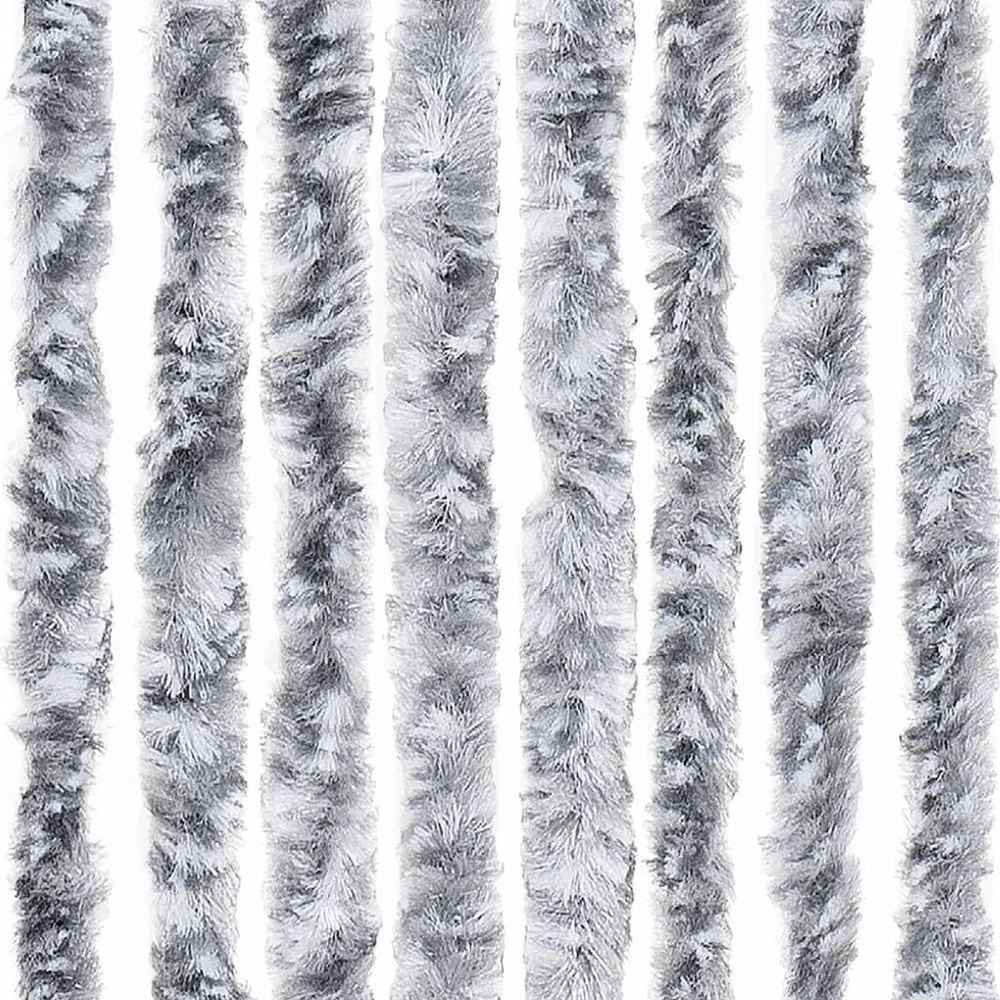 Užuolaida nuo musių, balta ir pilka, 100x200cm šenilis