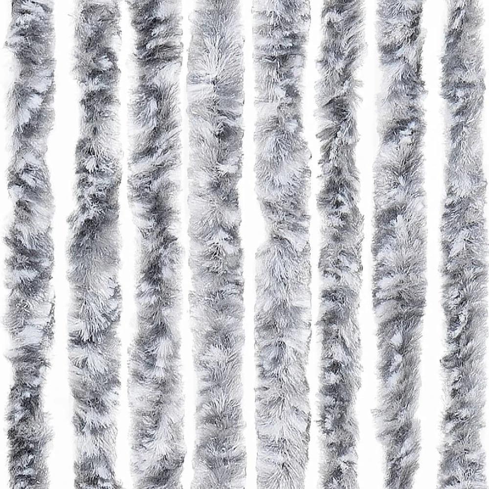Užuolaida nuo musių, balta ir pilka, 100x230cm šenilis
