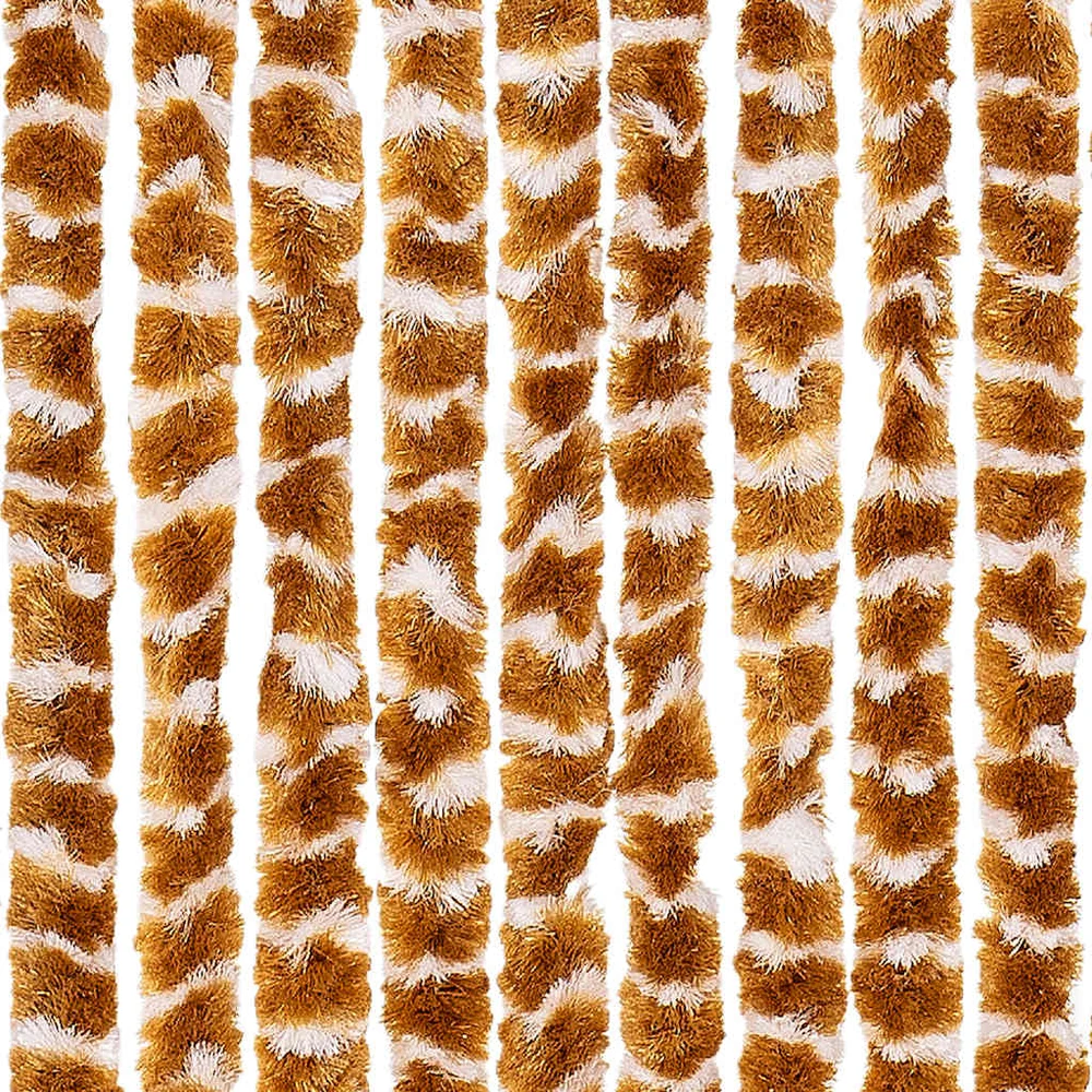 Užuolaida nuo musių, geltonai ruda ir balta, 90x200cm, šenilis