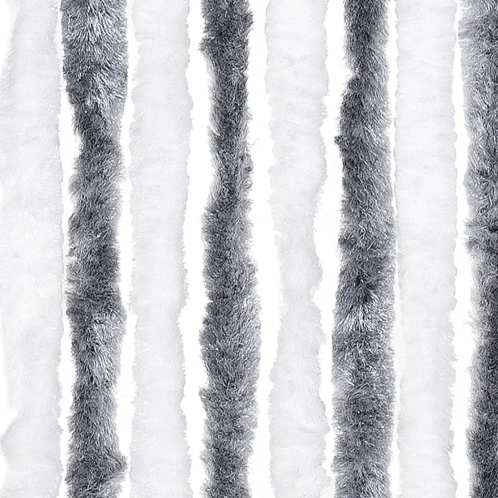 Užuolaida nuo musių, pilka ir balta, 100x200cm šenilis
