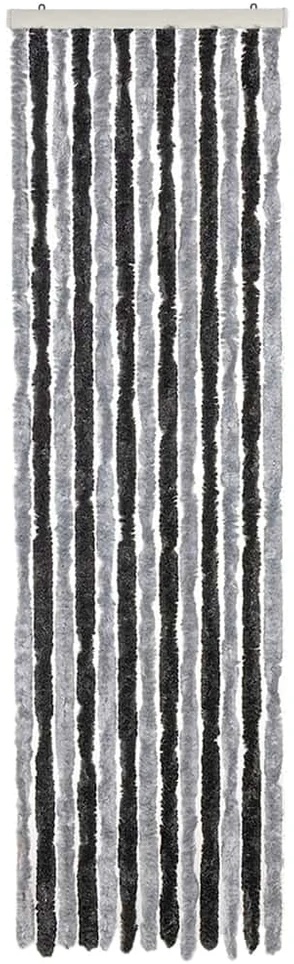Užuolaida nuo musių, pilka ir juoda, 56x185cm, šenilis