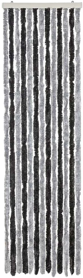 Užuolaida nuo musių, pilka ir juoda, 56x200cm, šenilis