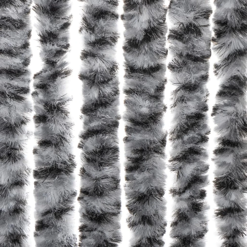 Užuolaida nuo musių, pilka/juoda/balta, 100x220cm, šenilis