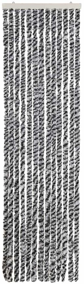 Užuolaida nuo musių, pilka/juoda/balta, 56x200cm, šenilis