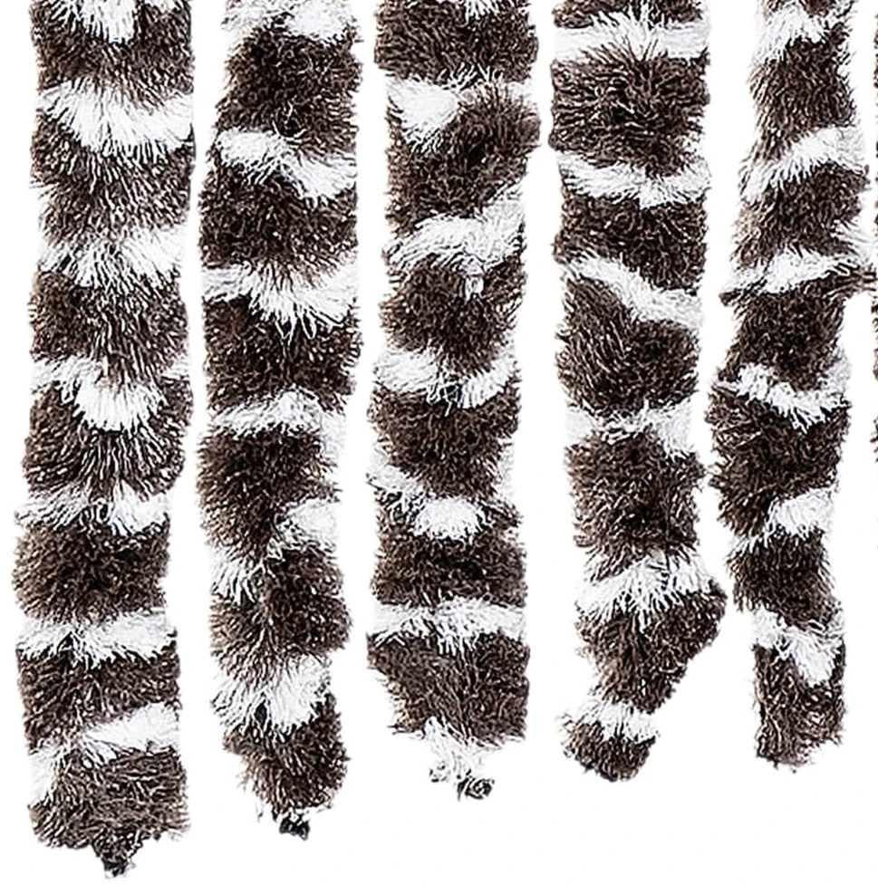 Užuolaida nuo musių, ruda ir balta, 118x220cm, šenilis