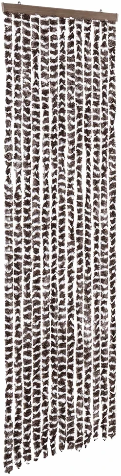 Užuolaida nuo musių, ruda ir balta, 56x200cm, šenilis