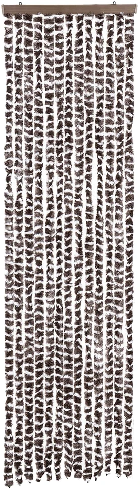 Užuolaida nuo musių, ruda ir balta, 56x200cm, šenilis
