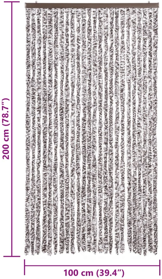 Užuolaida nuo musių, ruda ir smėlio, 100x200cm šenilis