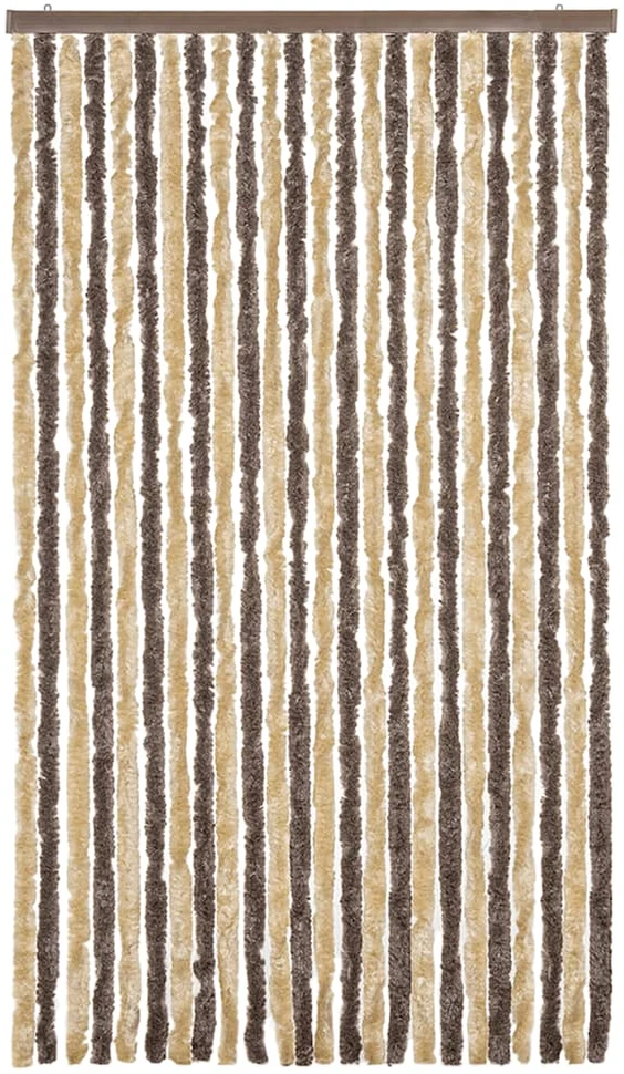 Užuolaida nuo musių, ruda ir smėlio, 100x220cm šenilis